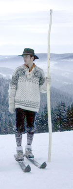 Лыжник приверженец традиций в телемарке