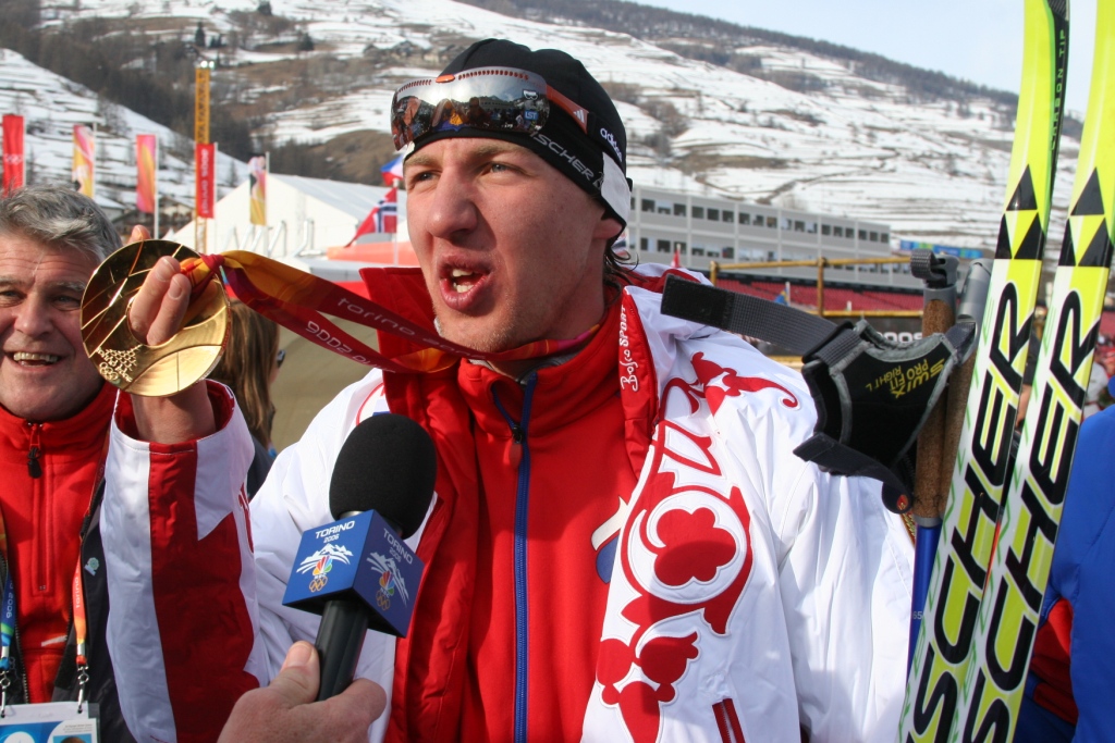 Евгений Дементьев после победы на Олимпийских играх в Турине-2006, фото Ивана Исаева