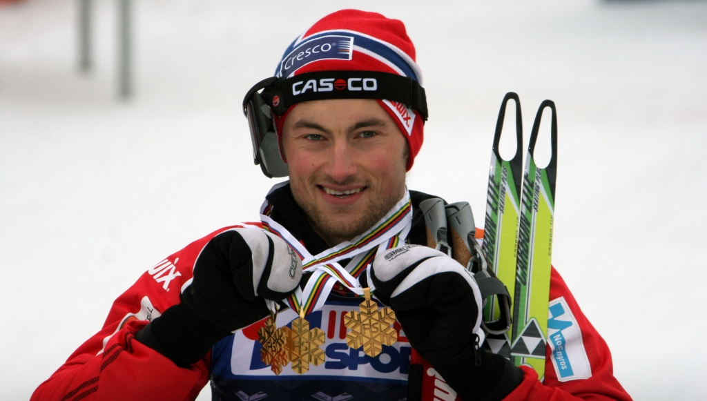 Норвежец Петтер Нуртуг с тремя золотыми медалями чемпионата мира по лыжным видам спорта в Либереце-2009, фото Ивана Исаева