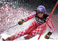 Janica Kostelic Яница Костелич, Хорватия, на трассе слалома-гиганта в Мариборе (Словения)