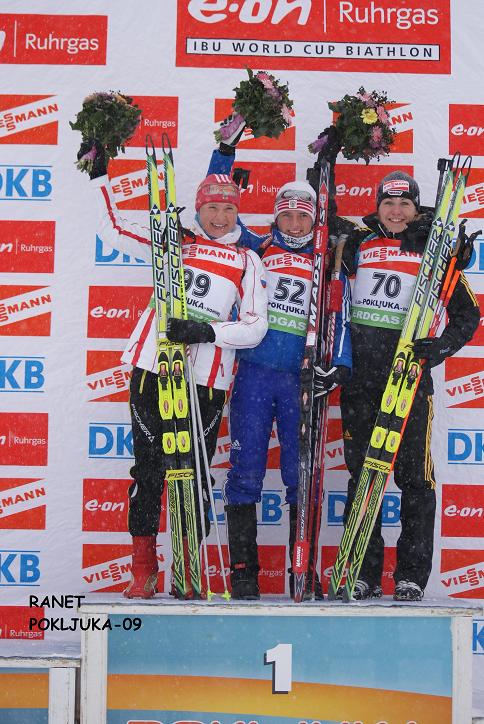 Пьедестал почета женской гонки: Богалий-Титовец, Слепцова, Нойнер