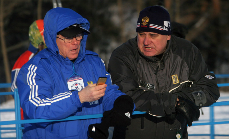 Владимир Алексеевич Логинов с бывшим президентом ФЛГР Анатолием Акентьевым во время Красногорской гонки 2008 года. Фото: И.Исаев
