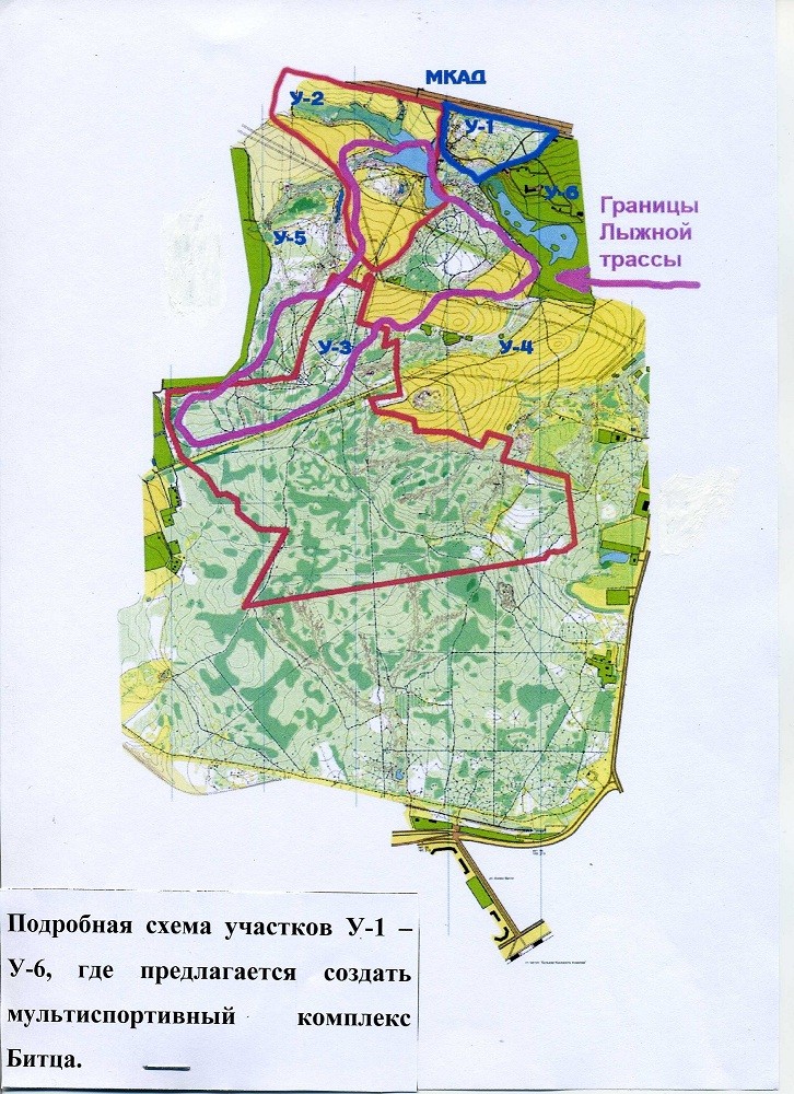 Карта битцевского леса с тропинками