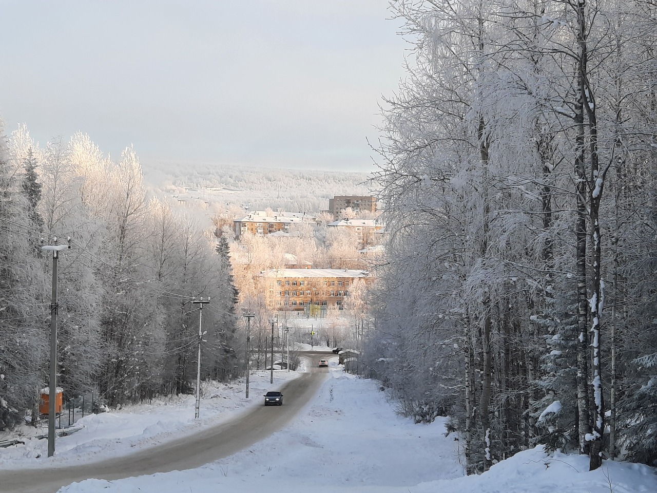 Вид на город от лыжной базы