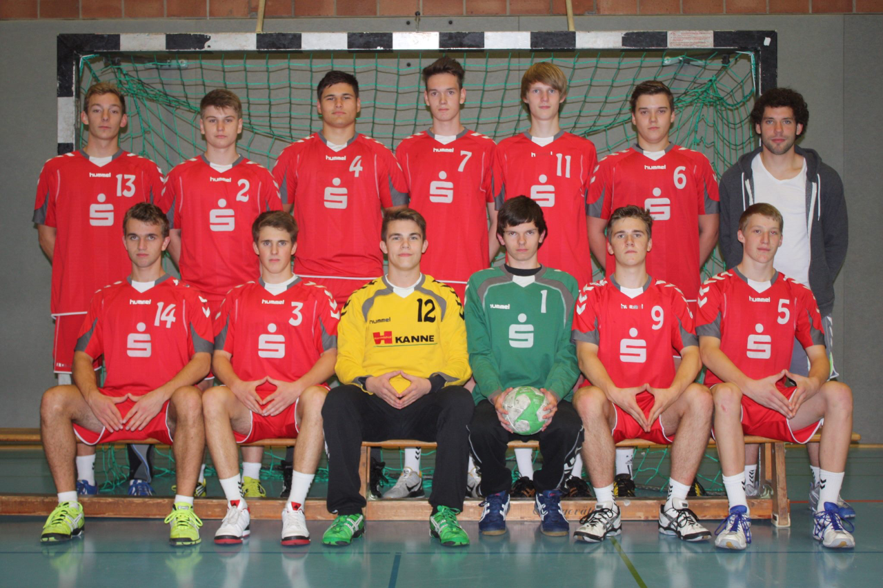 Гандбольная команда; Л. Холух в зеленом свитере