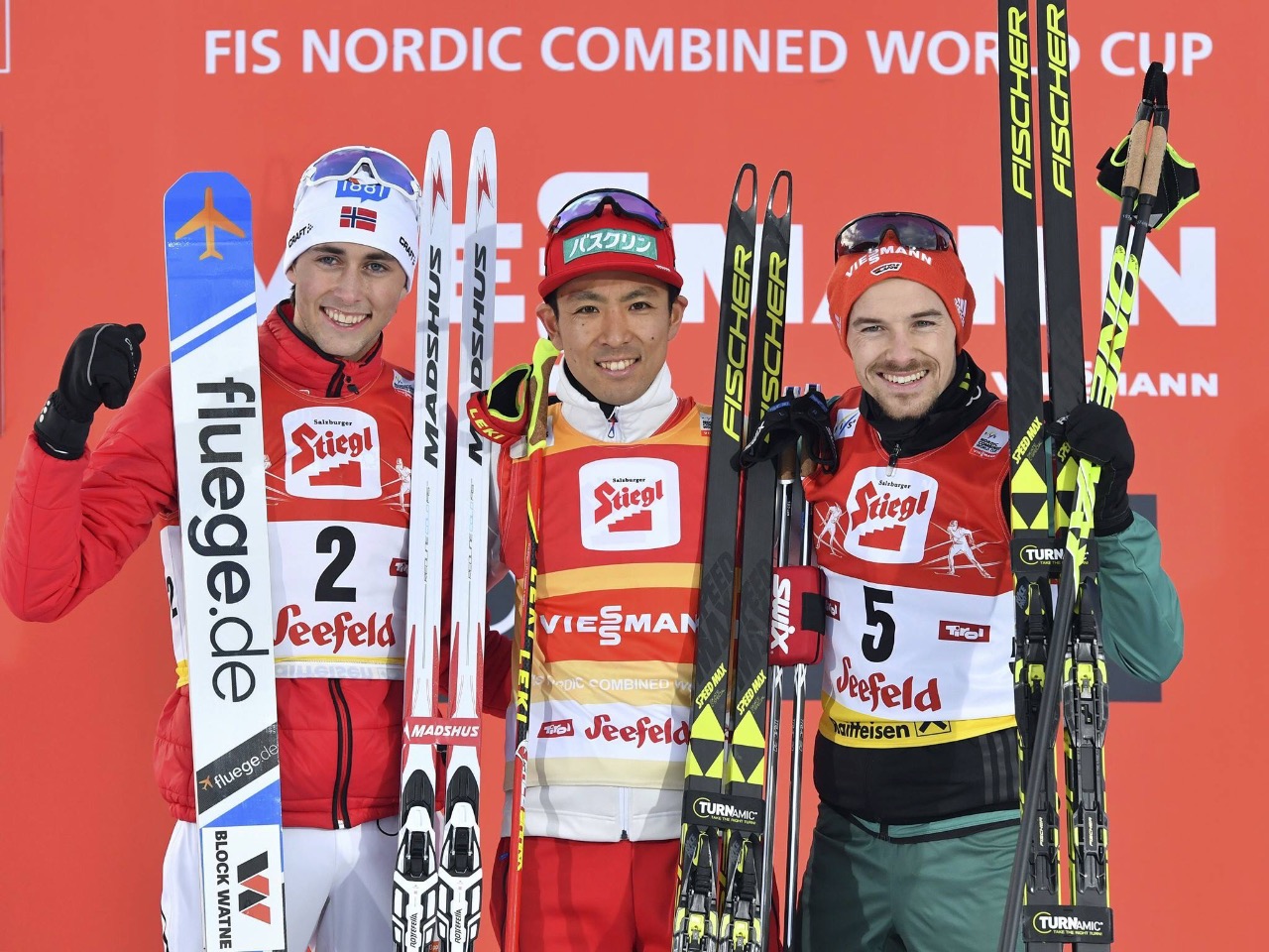 Я.-М. Риибер, А. Ватабе, Ф. Риссле; Зеефельд-2018