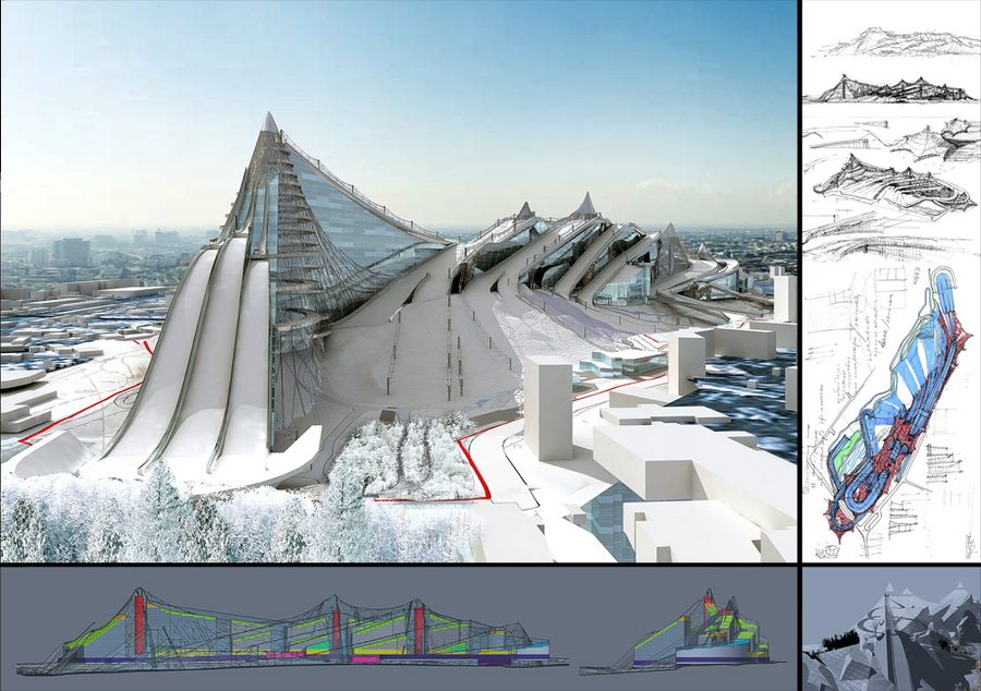 Проект горнолыжного комплекса в районе станции метро "Нагорная" (зимний сезон)
