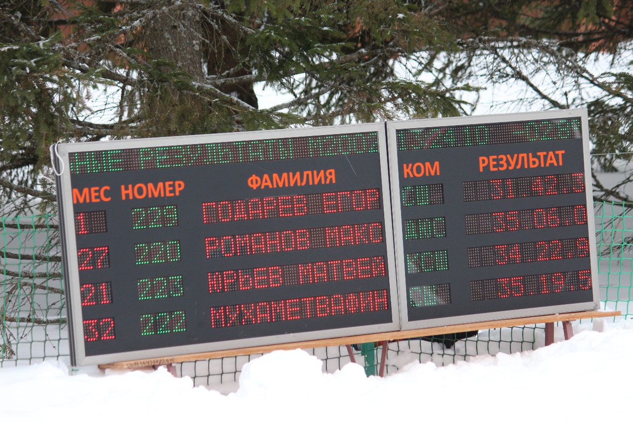 Информационное табло на финише.