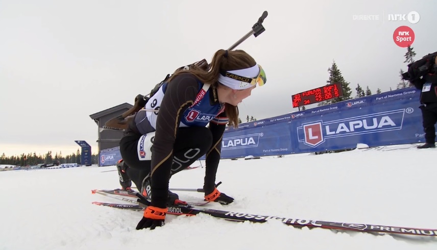 Дарья Домрачева сменила марку лыж, но в первой гонке не выиграла у соперниц ходом