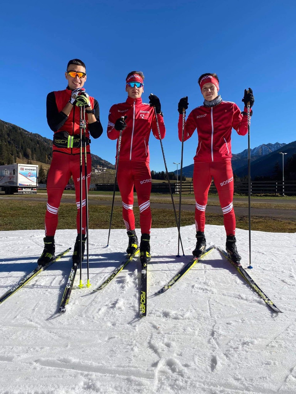 Сергей Червяков Э. Яхин, В. Иванов и В. Шаршавин на сборах в Обертиллиахе