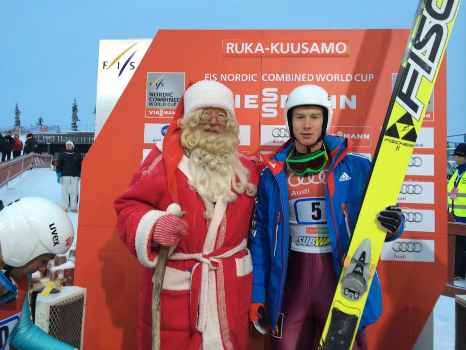 FIS Евгений Климов – лидер прыжковой части соревнований в Куусамо, 2013