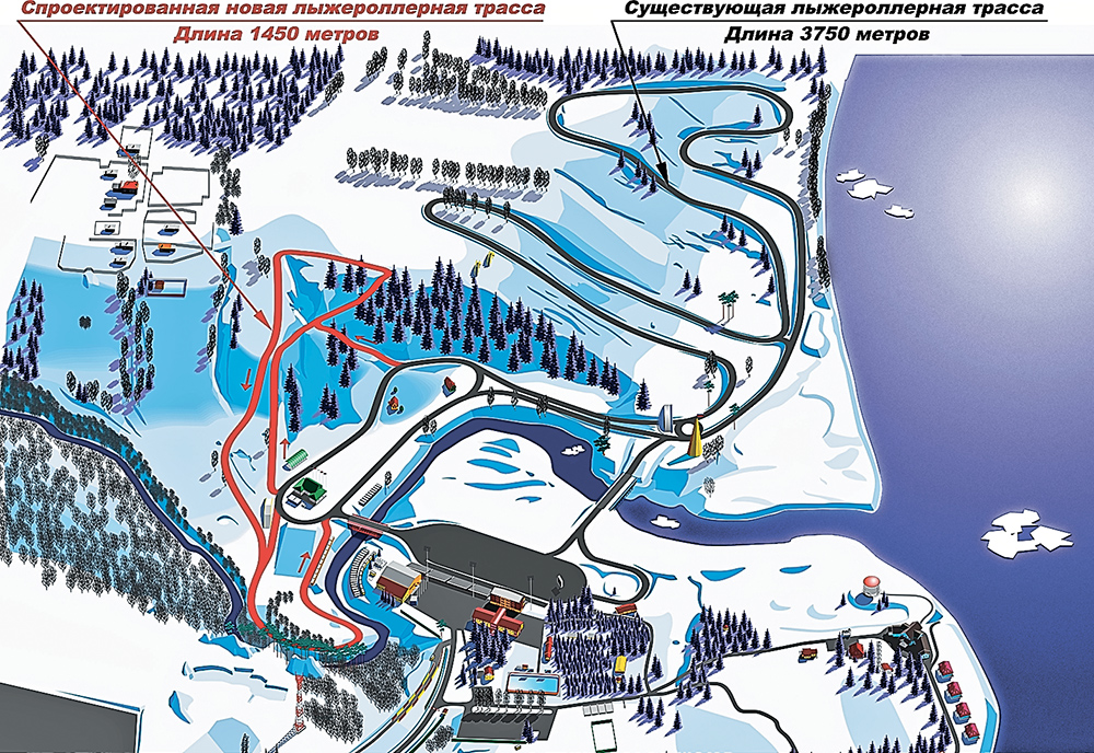 К ныне существующей 3,5-километровой лыжероллерной трассе планируется присоединить ещё один кусок в 1,5 км с двумя вариантами подъёма, задействующими «Выключатель» и более щадящий, более пологий подъём от моста. Таким образом, общая длина лыжероллерной трассы станет равняться 5 километрам.