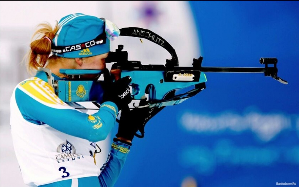 Приклад, стразы Swarovski с флагом Казахстана. Сделано специально перед Олимпиадой в Ванкувере. Эгрегор Казахстана в действии.