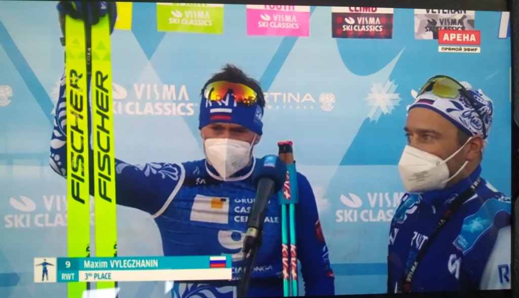 Максим Вылегжанин впервые поднялся на подиум гонки-этапа Ски Классикс. 