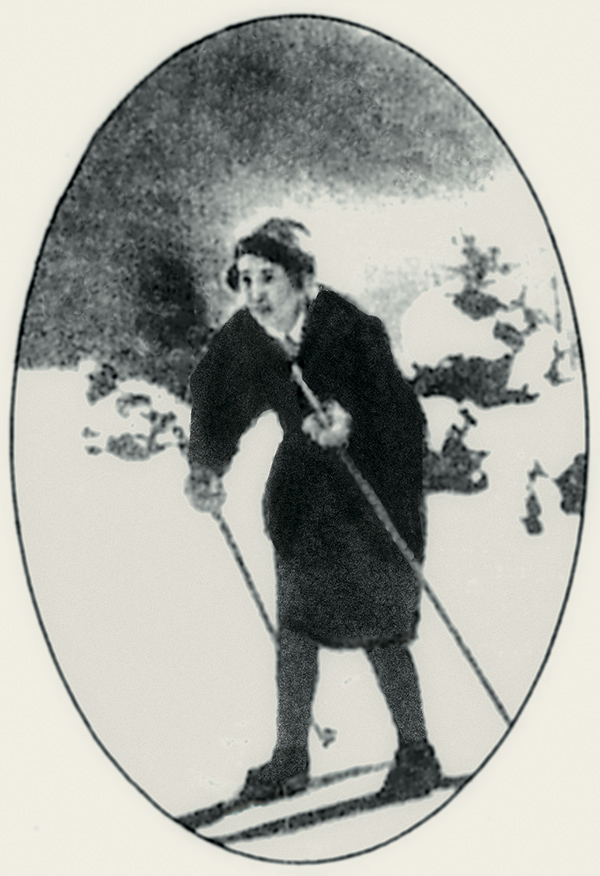 Вот так Антонина Михайлова ходила на лыжах в 1922 году...