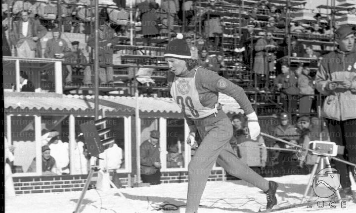 А.Колчина на дистанции 10 км. Олимпийские Игры 1956 г.