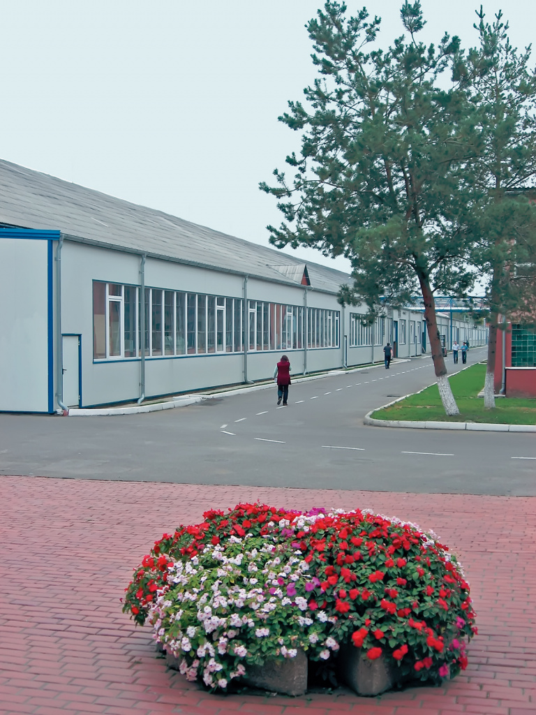 Вся площадь фабрики, равняющаяся 14 гектарам, красиво украшена цветами, газонами и декоративными деревьями.