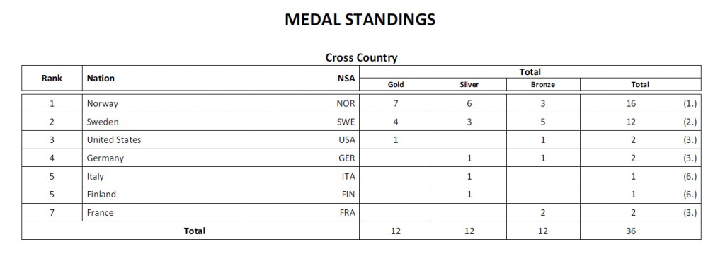 Командный зачет в лыжных гонках