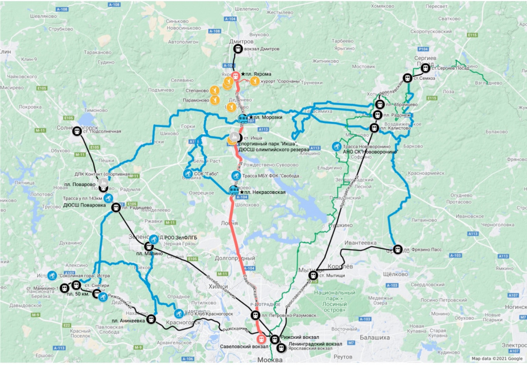 Концепция кросскантрийной сети Север с центром у платформы Некрасовская.