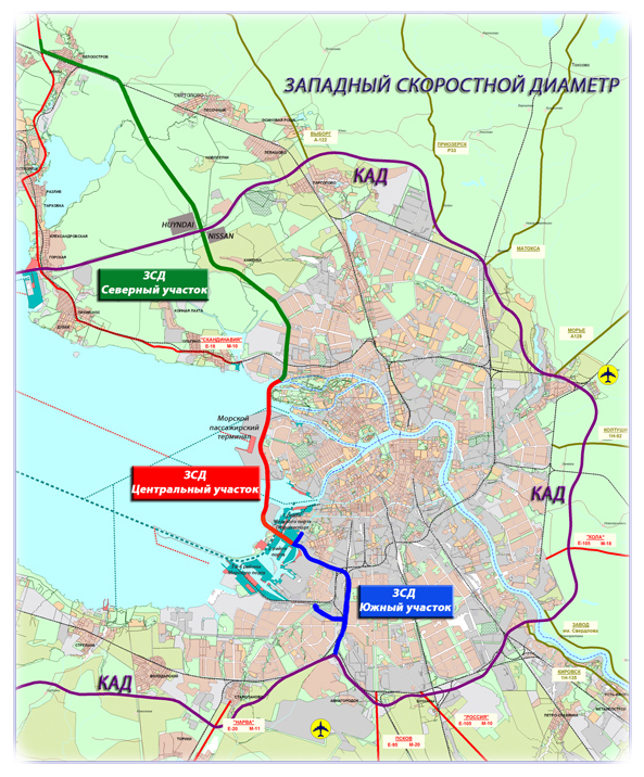 Новая карта дорог санкт петербурга