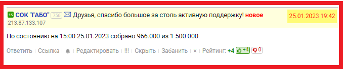 Skisport.ru По состоянию на 15:00 собрано уже 966.000 рублей. Очень надеюсь, что по состоянию на 22 часа, когда я пишу эту заметку, рубеж в миллион рублей уже преодолён.