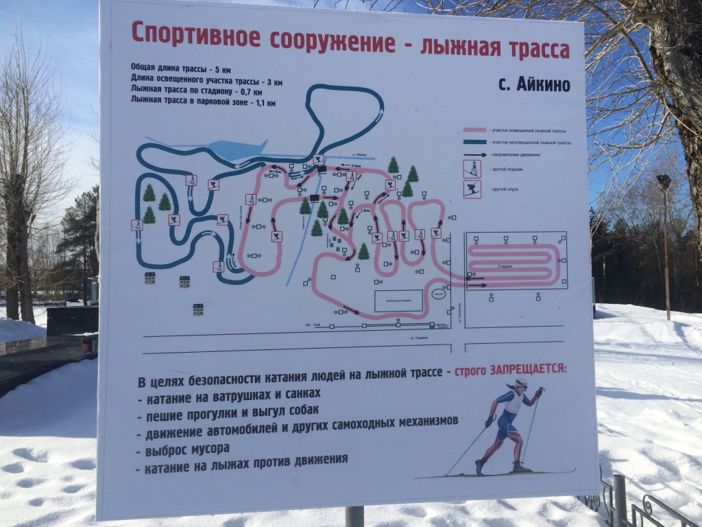 Схема трассы лыжной трассы