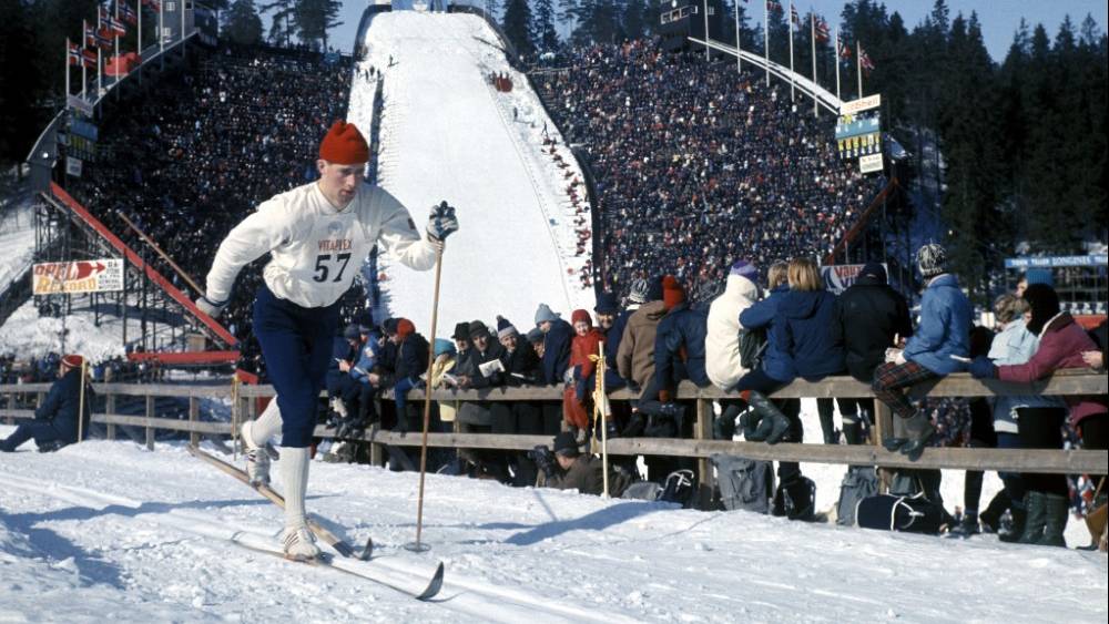 Магне Мюрму на Холменколленском 50 км марафоне 1974 г. 