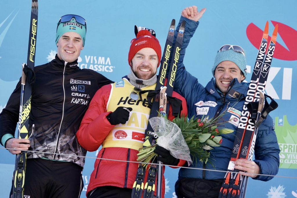 Visma Ski Classics Андреас Хольмберг, Торд Асле Йердален и Илья Черноусов