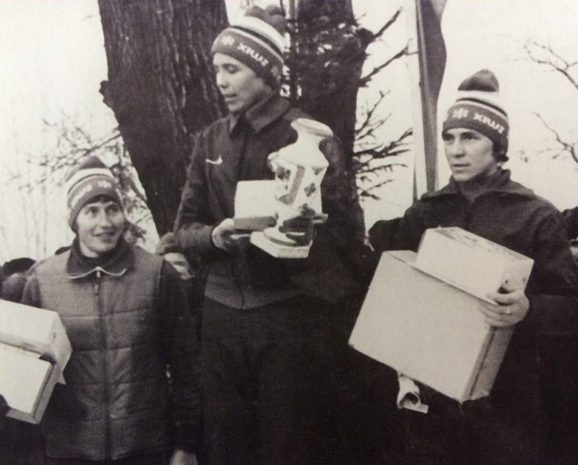 Сыктывкар. Новогодняя гонка 1977 г. Победитель - Нина Рочева, слева - Галина Кулакова, справа - Раиса Сметанина.