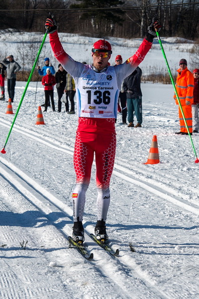 Победный финиш Евгения Цепкова на марафоне МВТУ